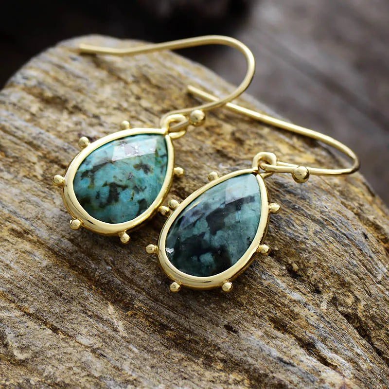 Boucles d’oreilles Élégantes en Turquoise Africaine