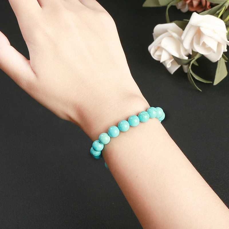 Bracelet en Turquoise Bleue