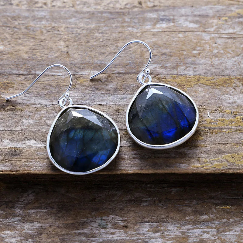 Boucles d’oreilles Labradorite Goutte Bohème