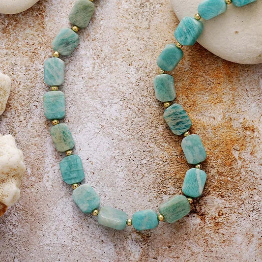 Collier Bohème en Amazonite