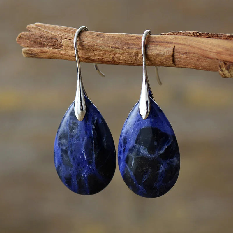 Boucles d’oreilles Goutte de Sodalite Élégantes