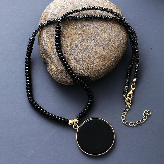 Collier Minimaliste en Onyx Noir