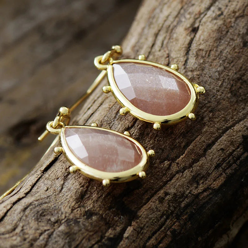 Boucles d’oreilles Bohème en Pierre de Soleil