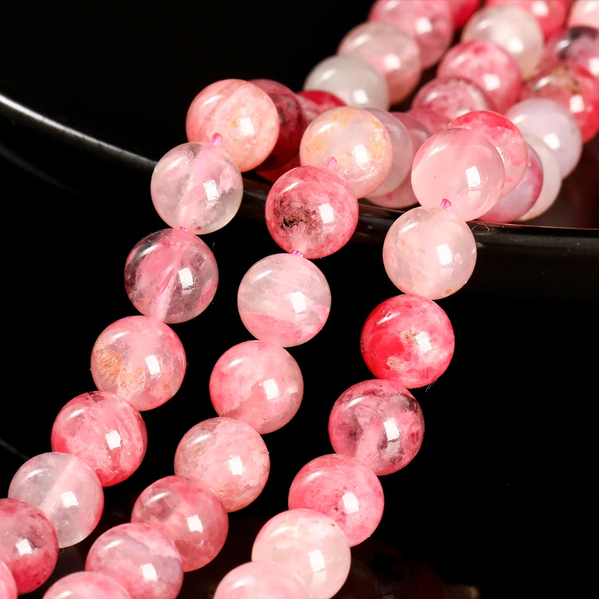 Perles en vrac de Rhodonite "Cerise"