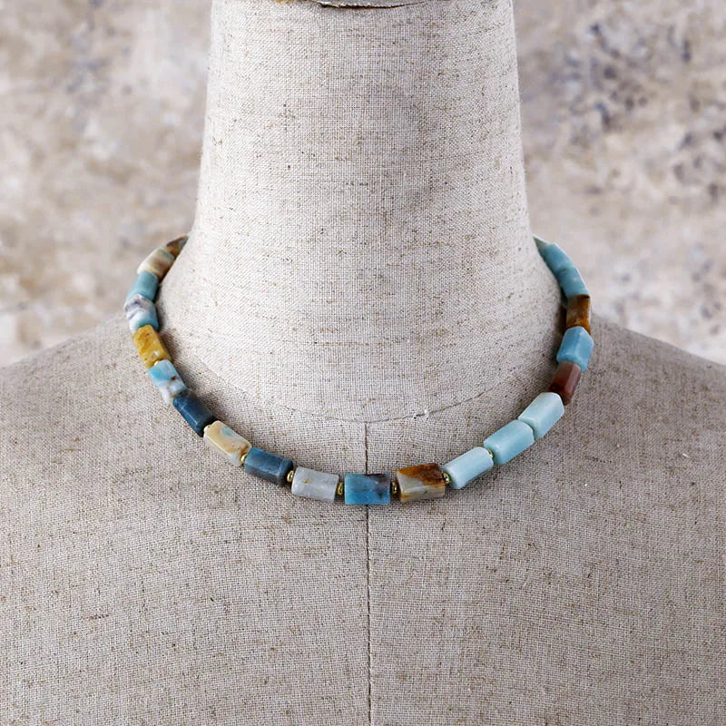 Collier Minimaliste en Amazonite