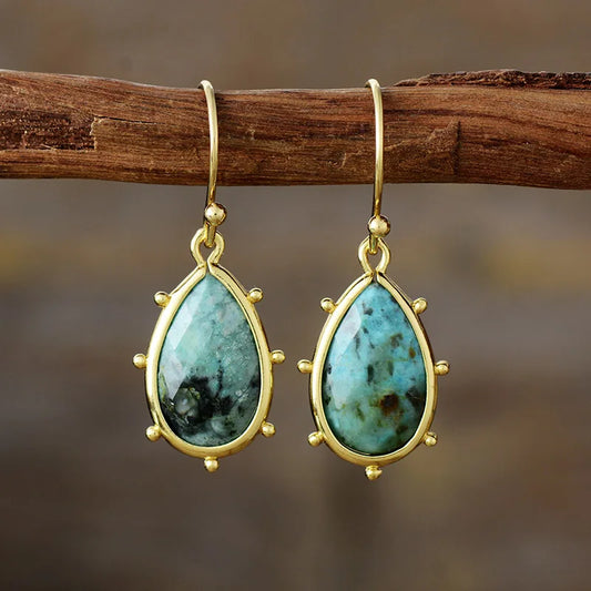 Boucles d’oreilles Élégantes en Turquoise Africaine