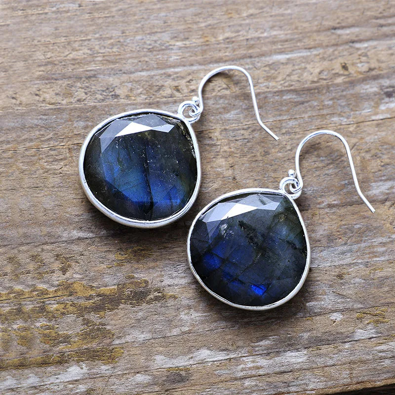 Boucles d’oreilles Labradorite Goutte Bohème
