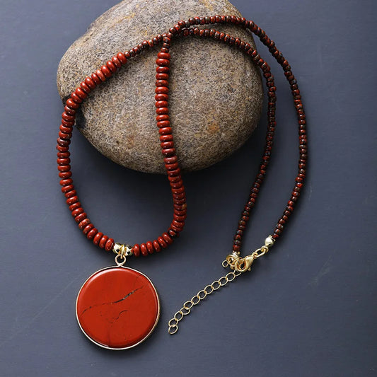 Collier Bohème en Jaspe Rouge