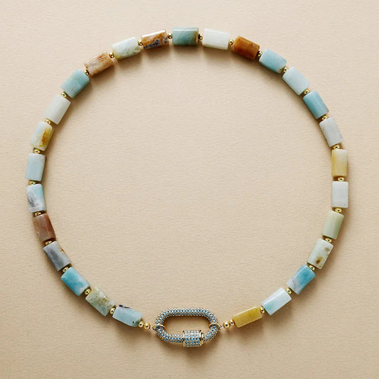 Collier Choker Minimaliste en Amazonite