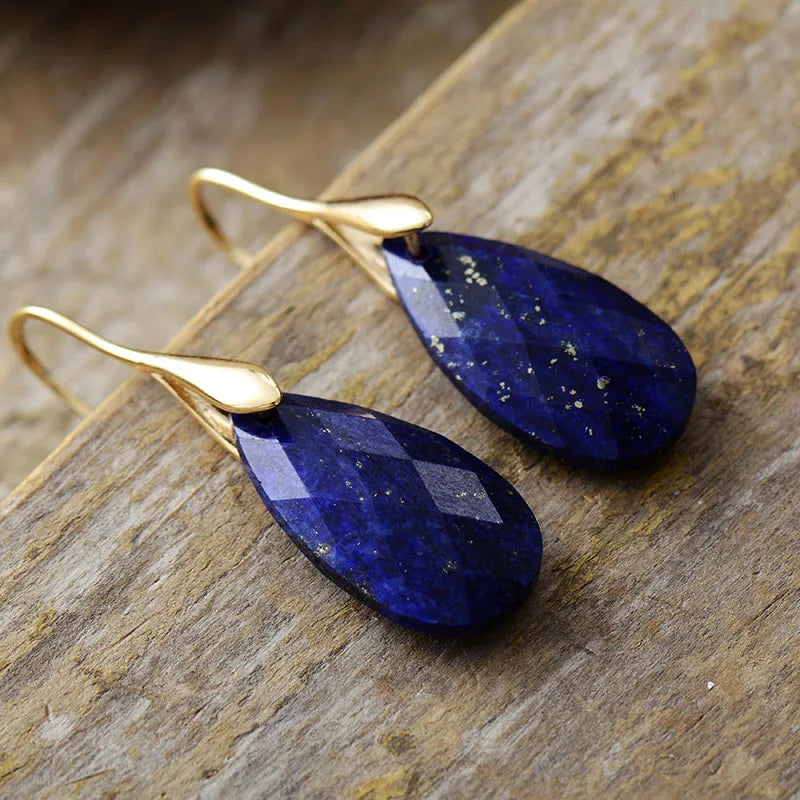 Boucles d’oreilles goutte Lapis Lazuli Élégantes