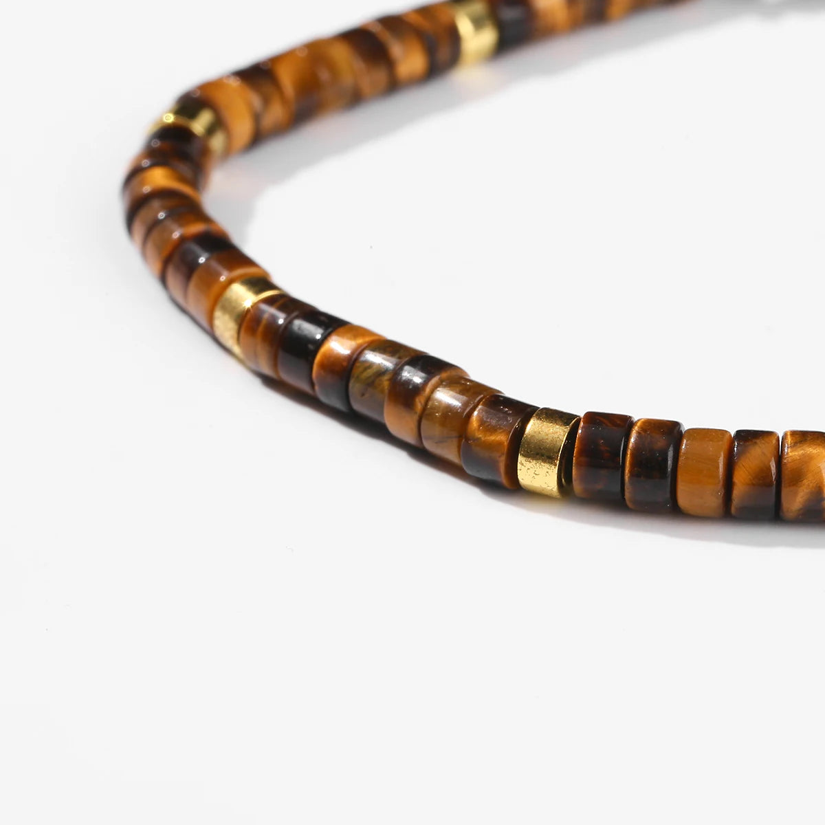 Bracelet Ajustable en Œil de Tigre Jaune
