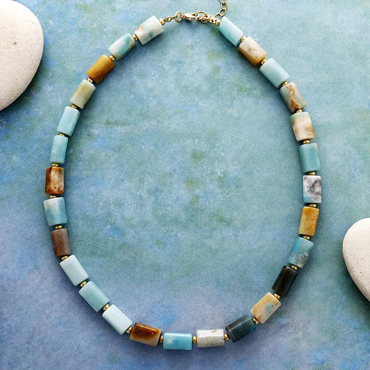 Collier Minimaliste en Amazonite