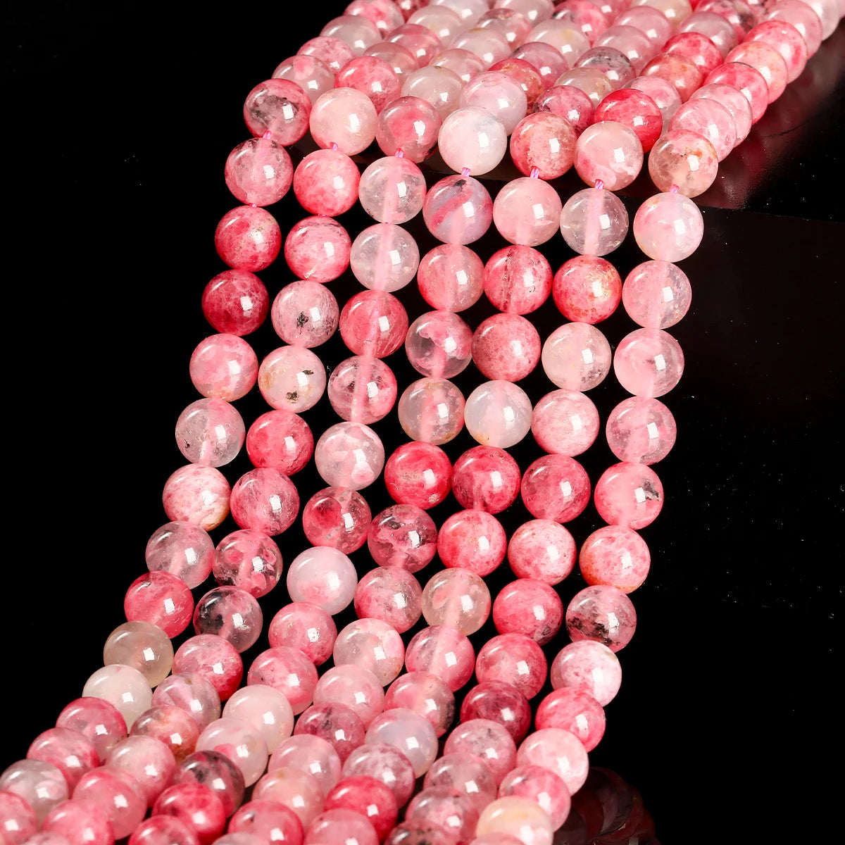Perles en vrac de Rhodonite "Cerise"