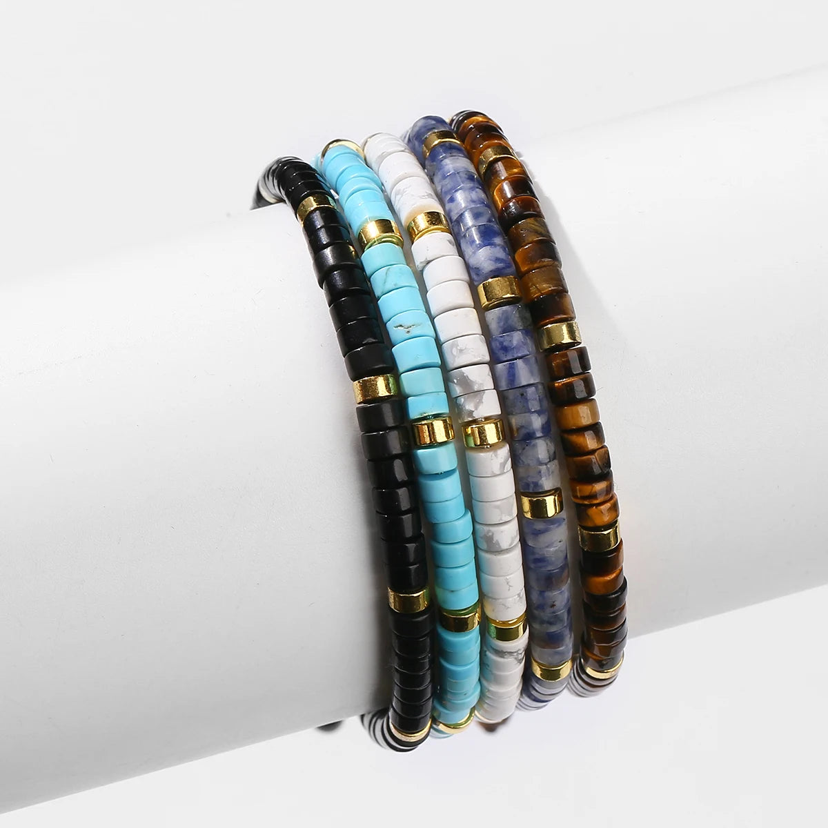Bracelet Ajustable en Œil de Tigre Jaune