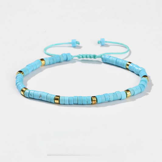 Bracelet Minimaliste en Turquoise Bleu