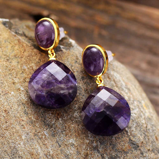 Boucles d’oreille en perles d’Améthyste